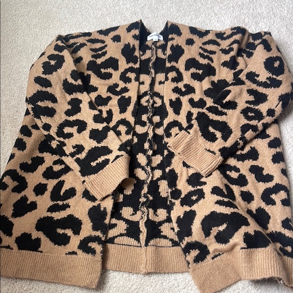 Leopard Print Cardigan Sweater - Picture 1 of 1